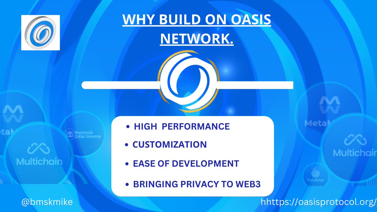 Bmskmike's tweet photo. There are various reasons why developers build on different networks. but on #OasisNetwork, the high performance is second to none..below is an infographic giving valid points on why you should always consider building on the network. #web3. https://t.co/22HavY752P