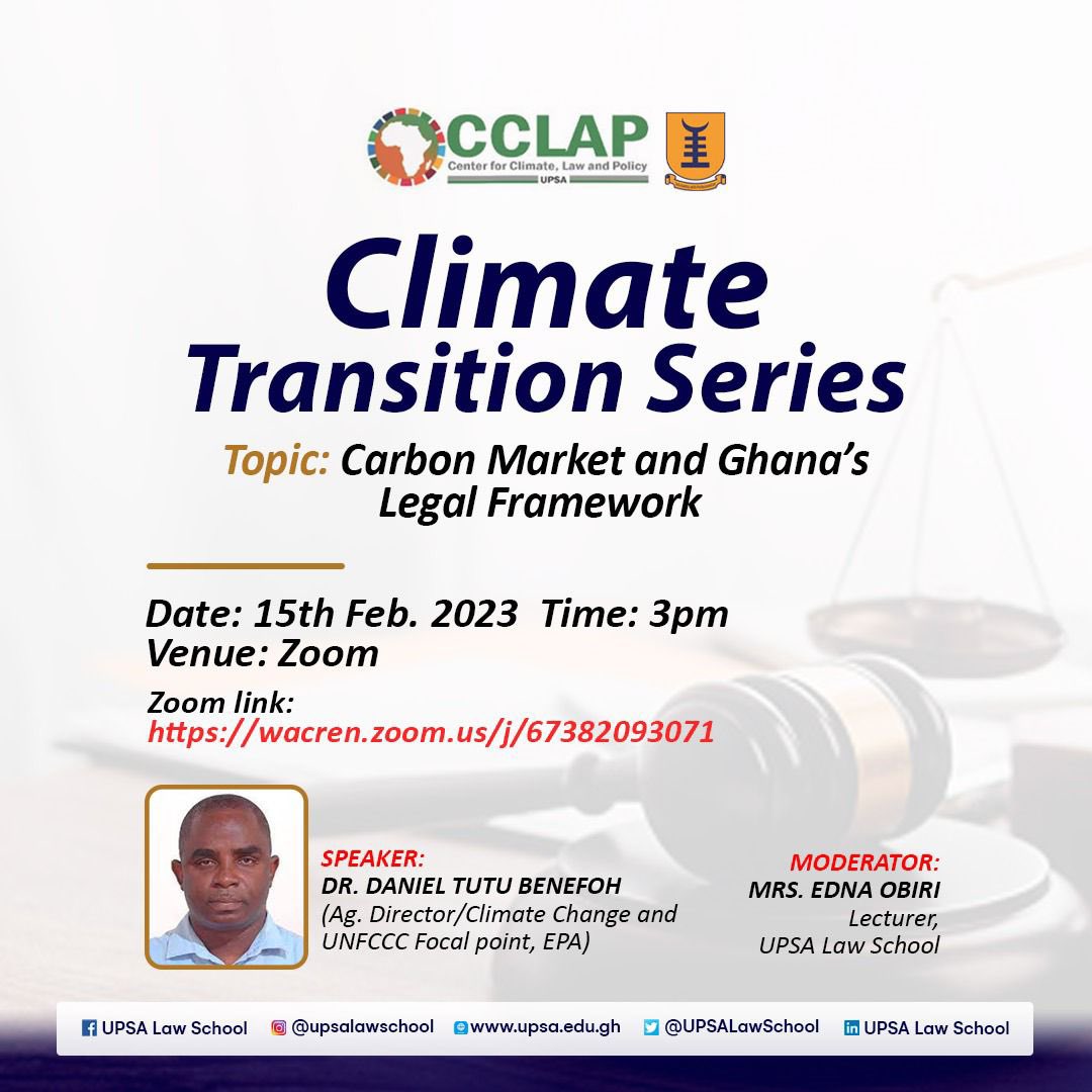 UPSA LAW SCHOOL on Twitter "Join Us Today! The UPSA Centre for Climate