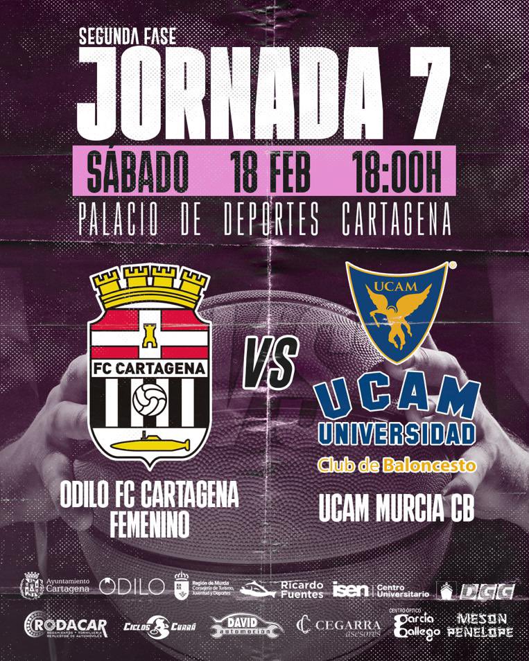 HORARIO / FEMENINO ‼️

✊🏼 Partido de altos vuelos,TOD@S al palacio !! 

🗓 Sábado 18 Febrero 
🕛 18:00
🏟️ Palacio deportes Cartagena
🆚 <a href="/UCAMMurcia/">UCAM Murcia</a> 

#VamosCebé 🤍🖤