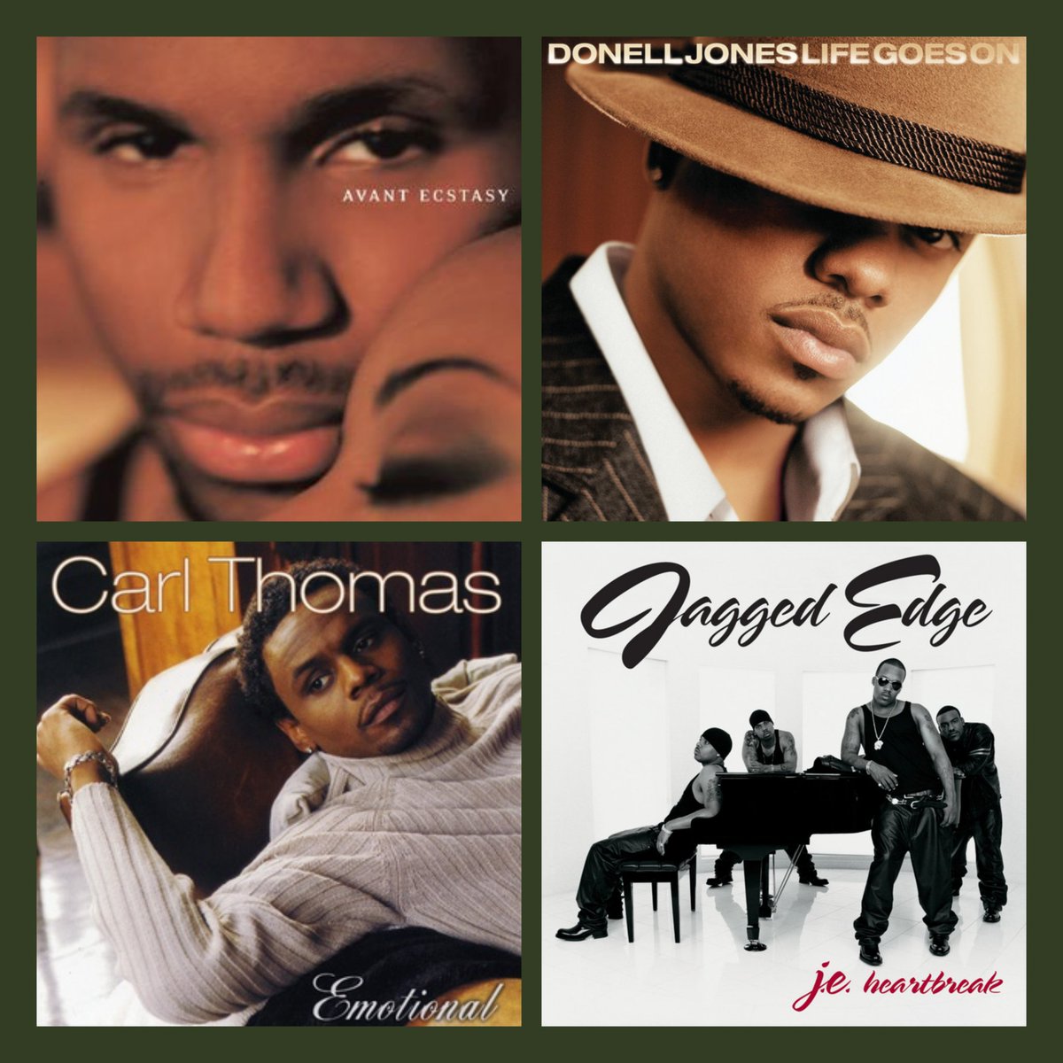 energivision's tweet photo. Male R&amp;B vocalists I miss the most from 2000 era
@Avantmusic
@DonellJones96
#CarlThomas
#JaggedEdge https://t.co/C5Et6TyHKh