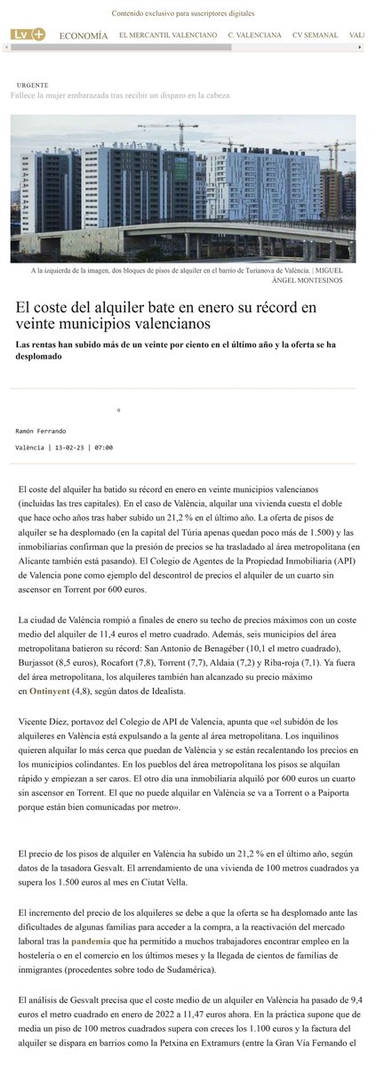 COAPI_Valencia's tweet photo. 📣 El @COAPI_Valencia participa en este artículo de @levante_emv sobre la subida del precio del alquiler en Valencia y su área metropolitana.
#YoSoyApiValencia #CoapiValencia #Alquiler #Vivienda #Valencia https://t.co/tRS1VUiDSv