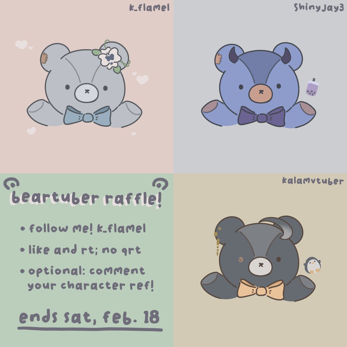 hi │˶˙ᵕ˙˶)꜆ i decided to make dis a raffle cause a lot of ppl showed interest! 

→ there will be 3 winners x) if there are more entries than expected, i’ll add more!

to enter.. =͟͟͞͞♡
→ follow me c:
→ like and retweet! :3c
→ comment your character ref (optional!)