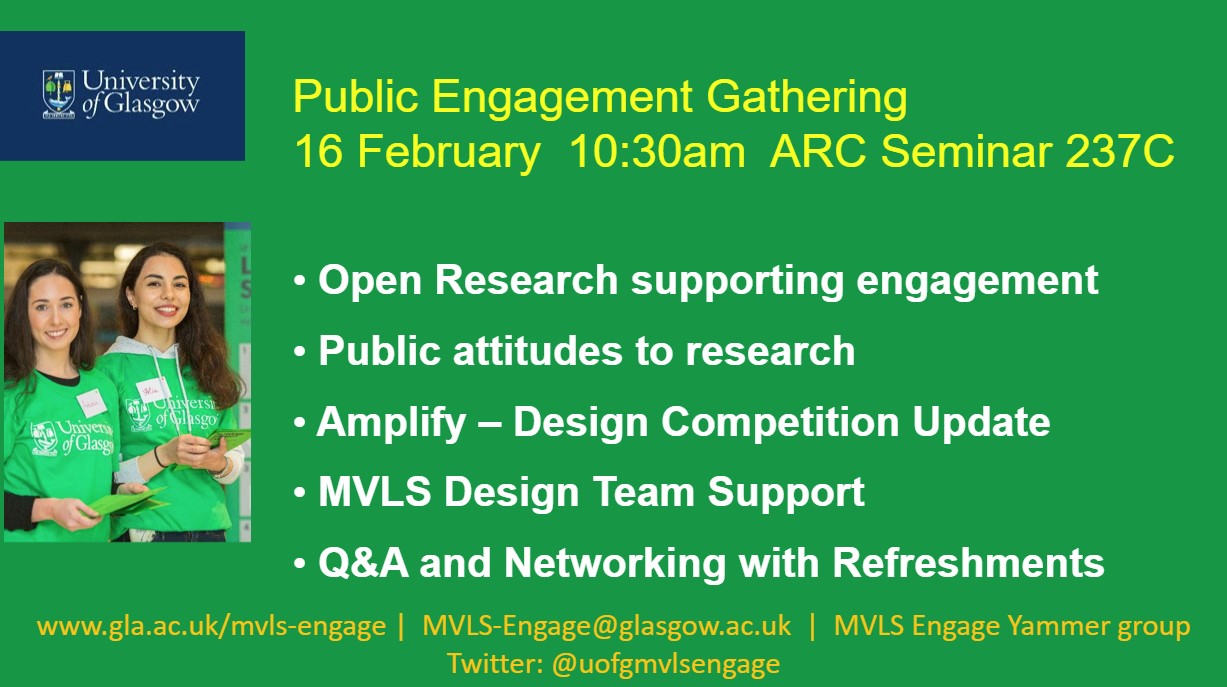 University of Glasgow - Colleges - College of Medical, Veterinary & Life  Sciences - Research, Innovation & Engagement Support - Public Engagement