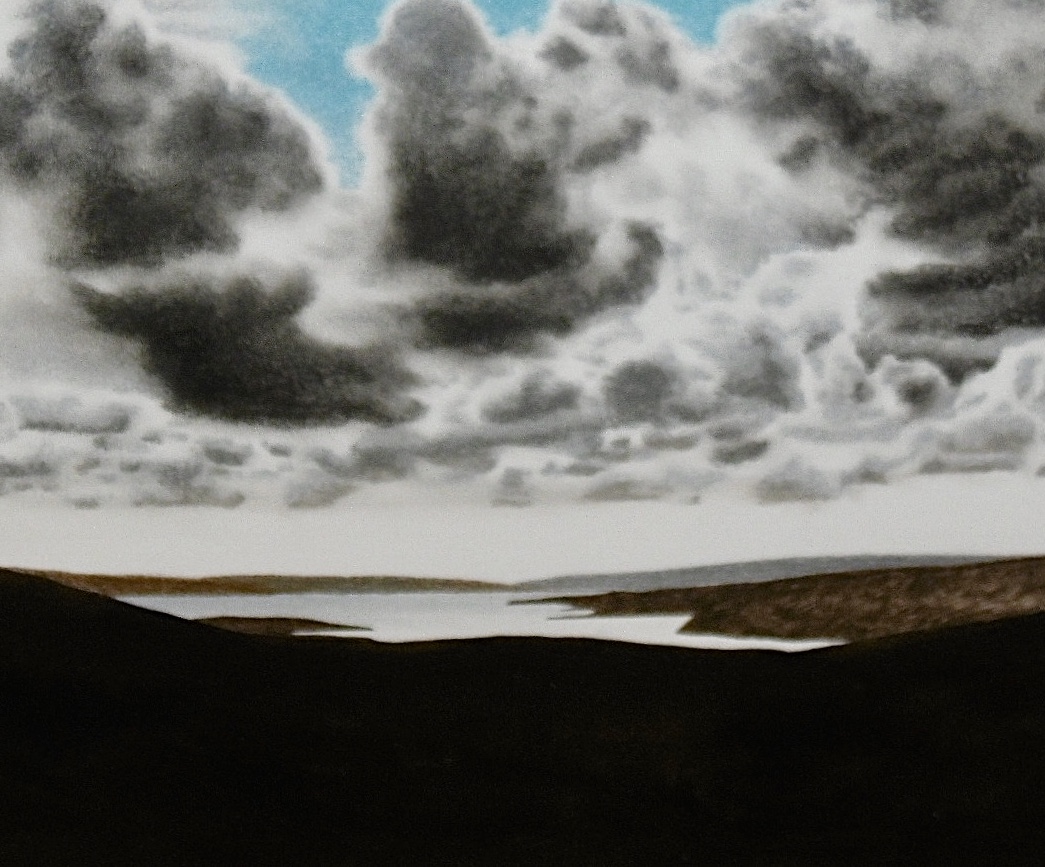 alwyndempster's tweet photo. 'Llyn Brenig' (pastel and ink), is on display until March 5th with the North Wales Society of Fine Art, Annual Exhibition, Oriel Môn.#orielmôn #anglesey #art #paintings #WelshArt #brenig @NWalesSocial @tourism_fcc @ItsYourWales @AngleseyScMedia @visitwales @Arts_Wales_ @WalesArty https://t.co/nNxfQDid8i