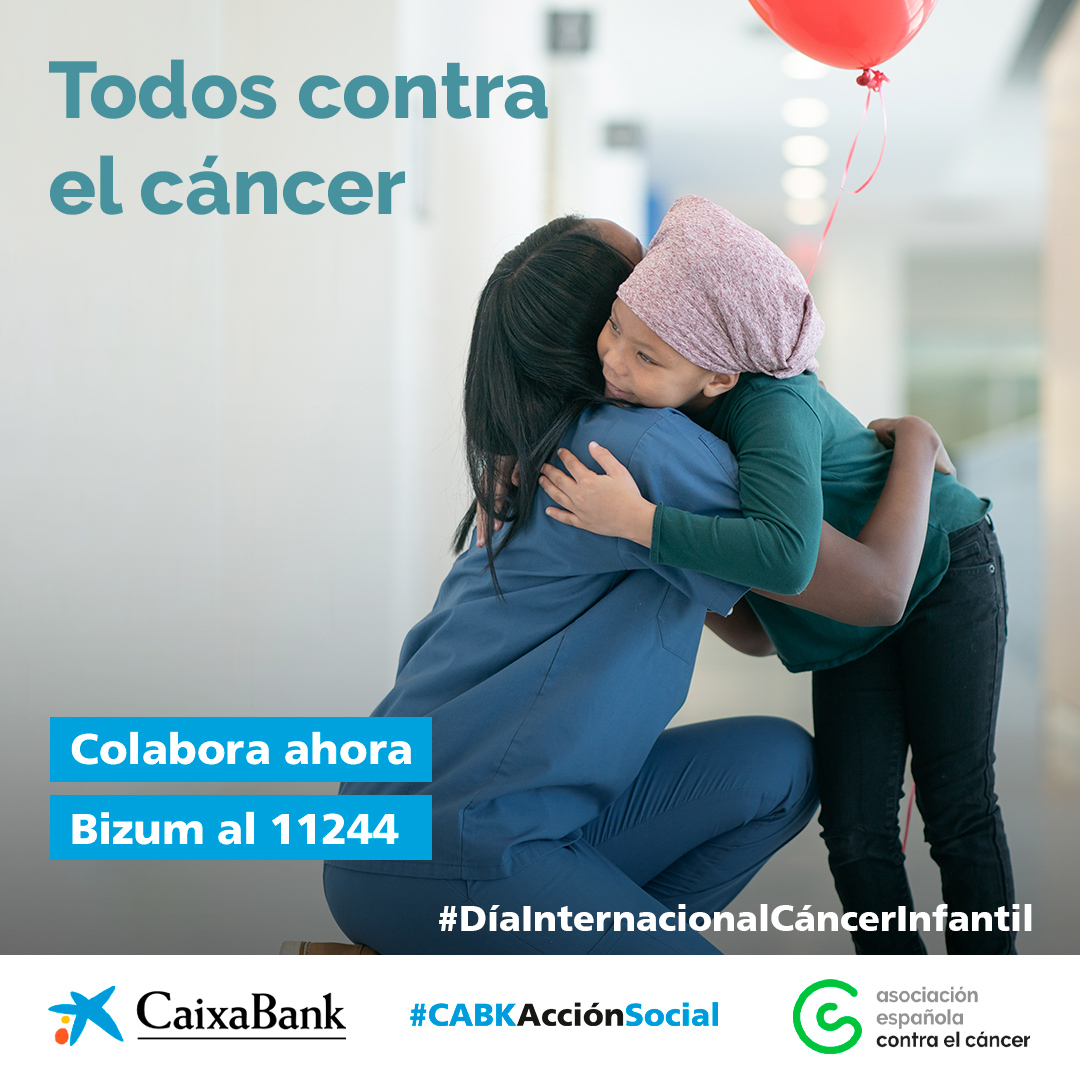 En el #DíaInternacionalCáncerInfantil, actúa y colabora con <a href="/ContraCancerEs/">Asociación Española Contra el Cáncer</a> para respaldar la investigación 👩‍🔬 🧑‍🔬 y mejorar el tratamiento de esta enfermedad. Avancemos juntos. Haz tu donativo a través de Bizum con el código 11244 #CABKAcciónSocial #TodosContraelCáncer