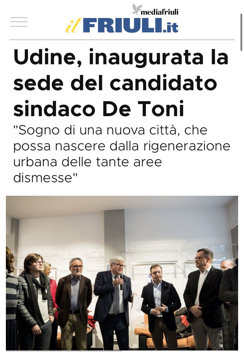 Su <a href="/IlFriuli/">ilFriuli</a> l’intervento di <a href="/DiLenardoAndrea/">Andrea Di Lenardo</a> di @possibileit Udine (Alleanza Verdi e Sinistra) per l’inaugurazione della sede elettorale del candidato sindaco del #centrosinistra prof. Alberto Felice De Toni.