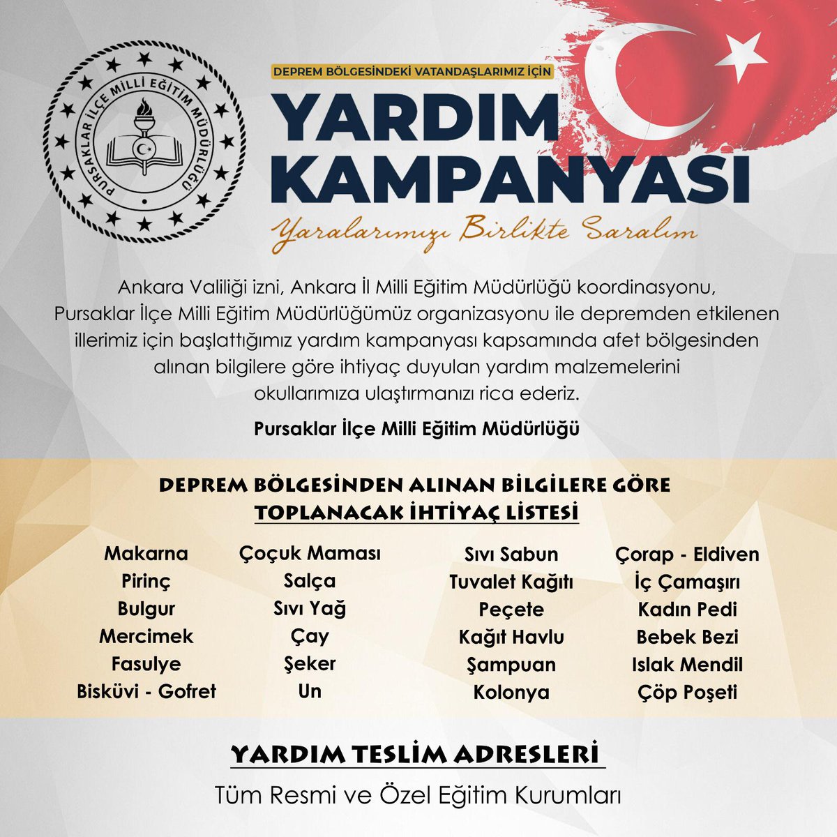 Şimdi Birlik ve Beraberlik Zamanı. Yaralarımızı birlikte saralım.