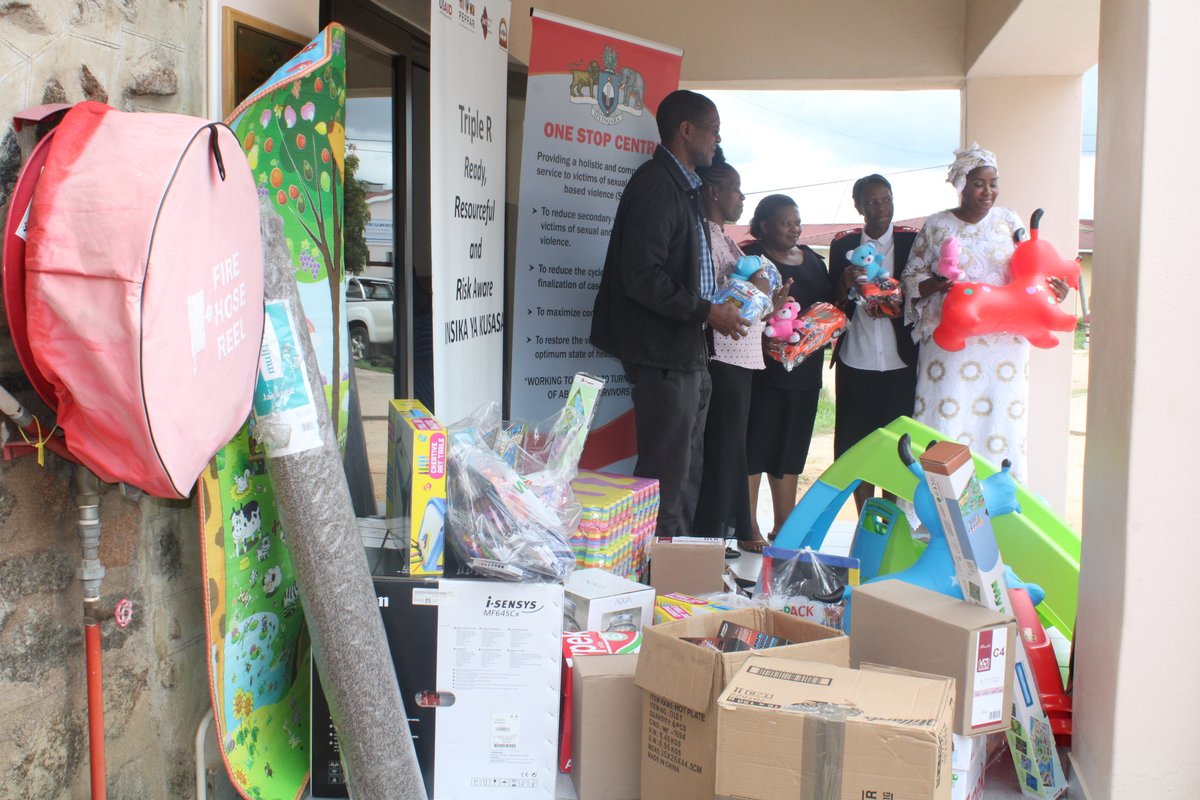 SWAGAA951's tweet photo. The One-Stop-Centre motto is "Working together to turn victims of abuse to survivors".  Our partnership with the Manzini OSC has improved GBV survivors' access to services. Through support from @PEswatini we have donated material &amp; toys to enhance the OSC's child friendly spaces. https://t.co/VitAiAatIs
