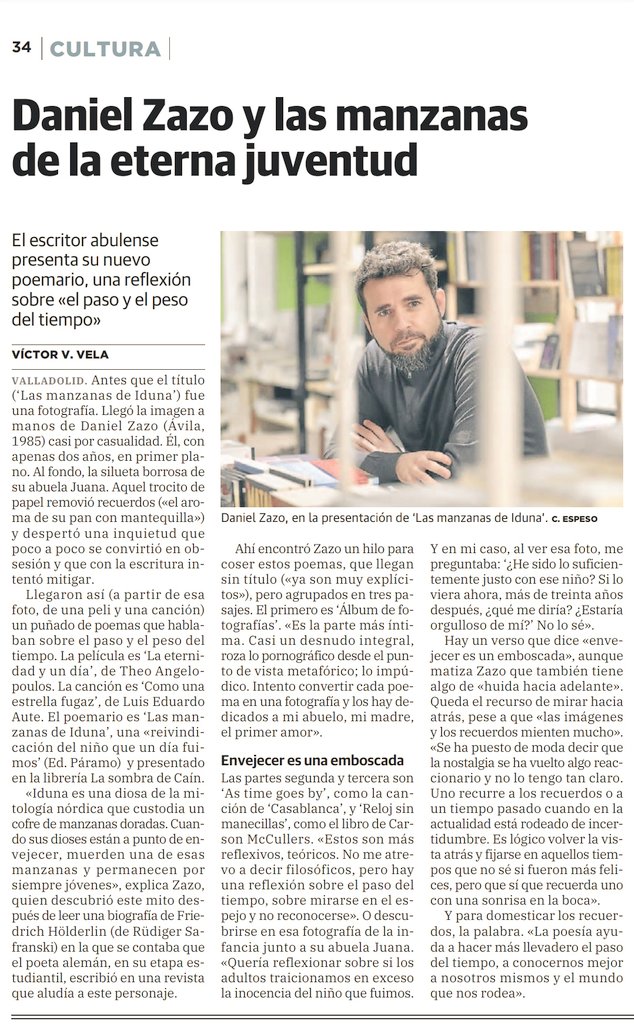 EditorialParamo's tweet photo. ‘Las manzanas de Iduna’, una 'reivindicación del niño que un día fuimos’
*
Víctor Vela, para el @nortecastilla
#poesía #danielzazo #lasmanzanasdeiduna #editorialparamo #editorialdepoesía #elnortedecastilla #reseñadelibros #reseña #poemario https://t.co/3na2HfiM9I