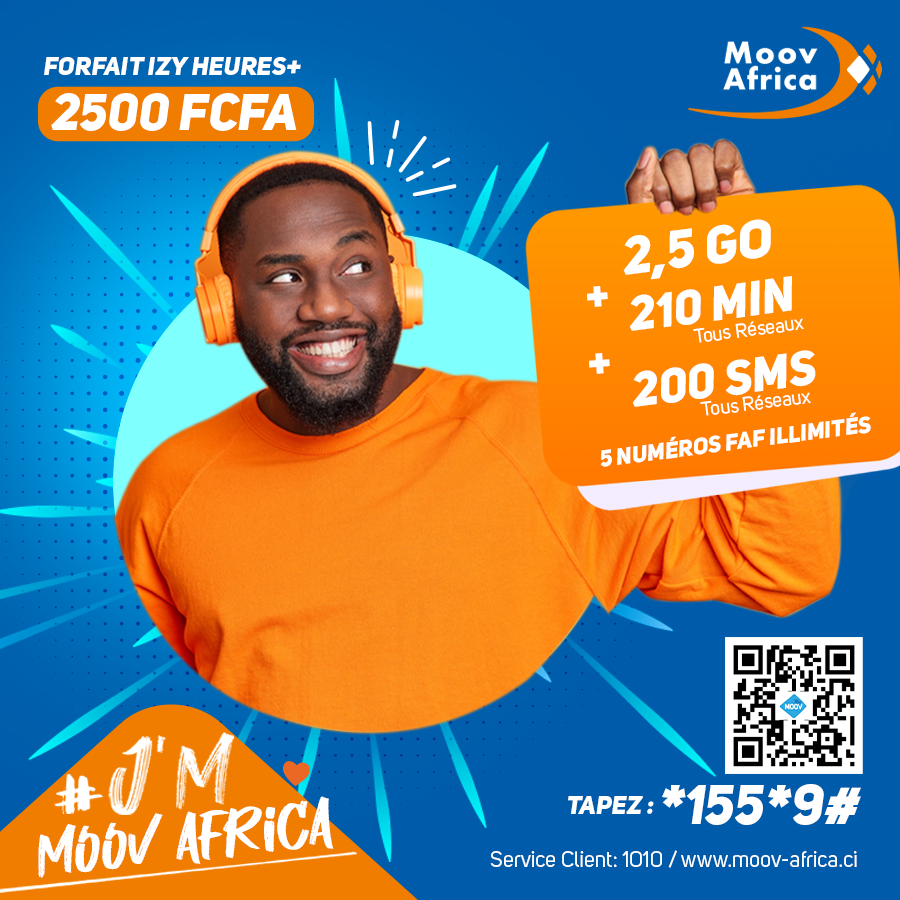 Moovafrica_CIV's tweet photo. Famille, bénéficiez de tous les avantages dans un seul forfait avec la formule Izy Heures+👊
𝐒𝐨𝐮𝐬𝐜𝐫𝐢𝐯𝐞𝐳 𝐯𝐢𝐚 𝐥'𝐚𝐩𝐩𝐥𝐢𝐜𝐚𝐭𝐢𝐨𝐧 𝐌𝐲𝐌𝐨𝐨𝐯:  https://t.co/IbBzjadZoW 𝐨𝐮 𝐭𝐚𝐩𝐞𝐳 *𝟏𝟓𝟓*𝟗# 𝐩𝐚𝐫 𝐌𝐨𝐨𝐯 𝐌𝐨𝐧𝐞𝐲.

#JMMoovAfricaCI #JMLaGenerosite https://t.co/te37mjJZxX