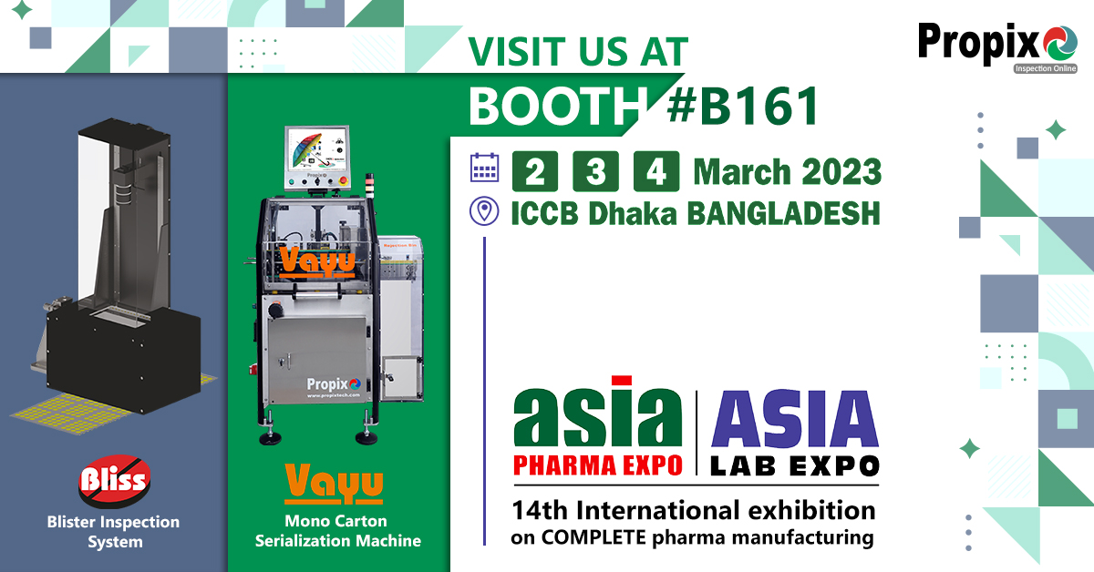 PropixTech's tweet image. Meet us at the Booth : B161 - PROPIX TECHNOLOGIES
Register to get your free pass!
asiapharma.org/ape/ape_visito…
#AsiaPharmaExpo2023 #Pharmaexpo #PharmaMachinery #TrackAndTrace #Serialization #MachineVision #IndustrialAutomation #SmartManufacturing