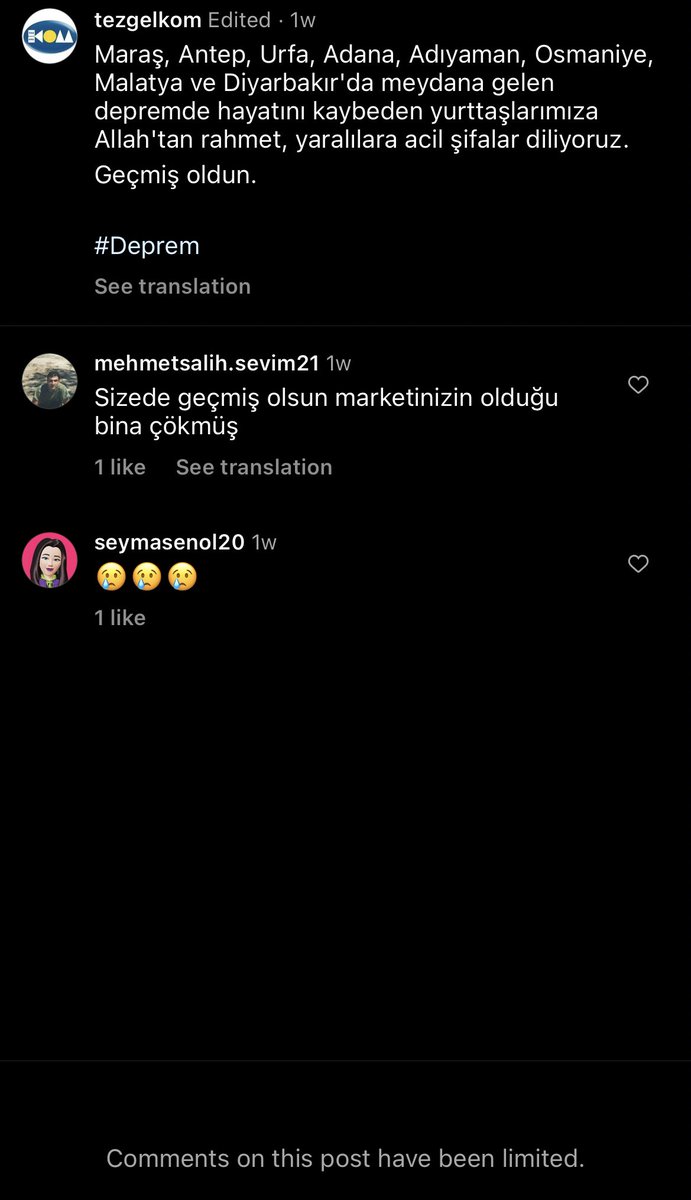 hem faciaya sebep olup hem gönderilerini yoruma kapatarak dayanışmacılık oynamak yok, tezgel kom market