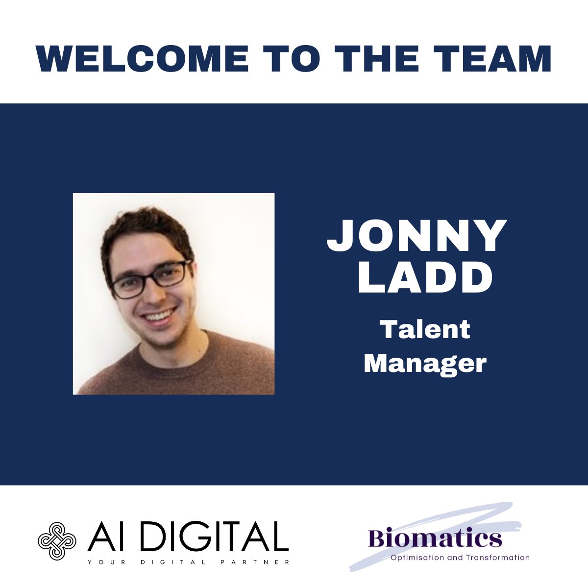 Last week, Jonny Ladd started in his new role with us as our Talent Manager.

Our team is expanding quickly and we're looking forward to seeing Jonny find, interview and recruit the very best people to join our growing businesses! <a href="/Biomatics_uk/">Biomatics</a>
