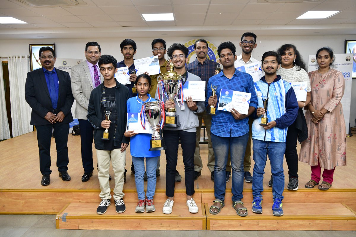 CollegeBMSCCM's tweet photo. Mindtrick-2023 All India Level Chess Tournament at BMSCCM. Mrs.Aarthie Ramaswamy – Woman Grand Master/Under 18 World Champion and Mrs Aishwarya – Under 19 World Champion were the chief guests for the program.
#BMSCCM #chesstournament https://t.co/mM5yNAJsuf