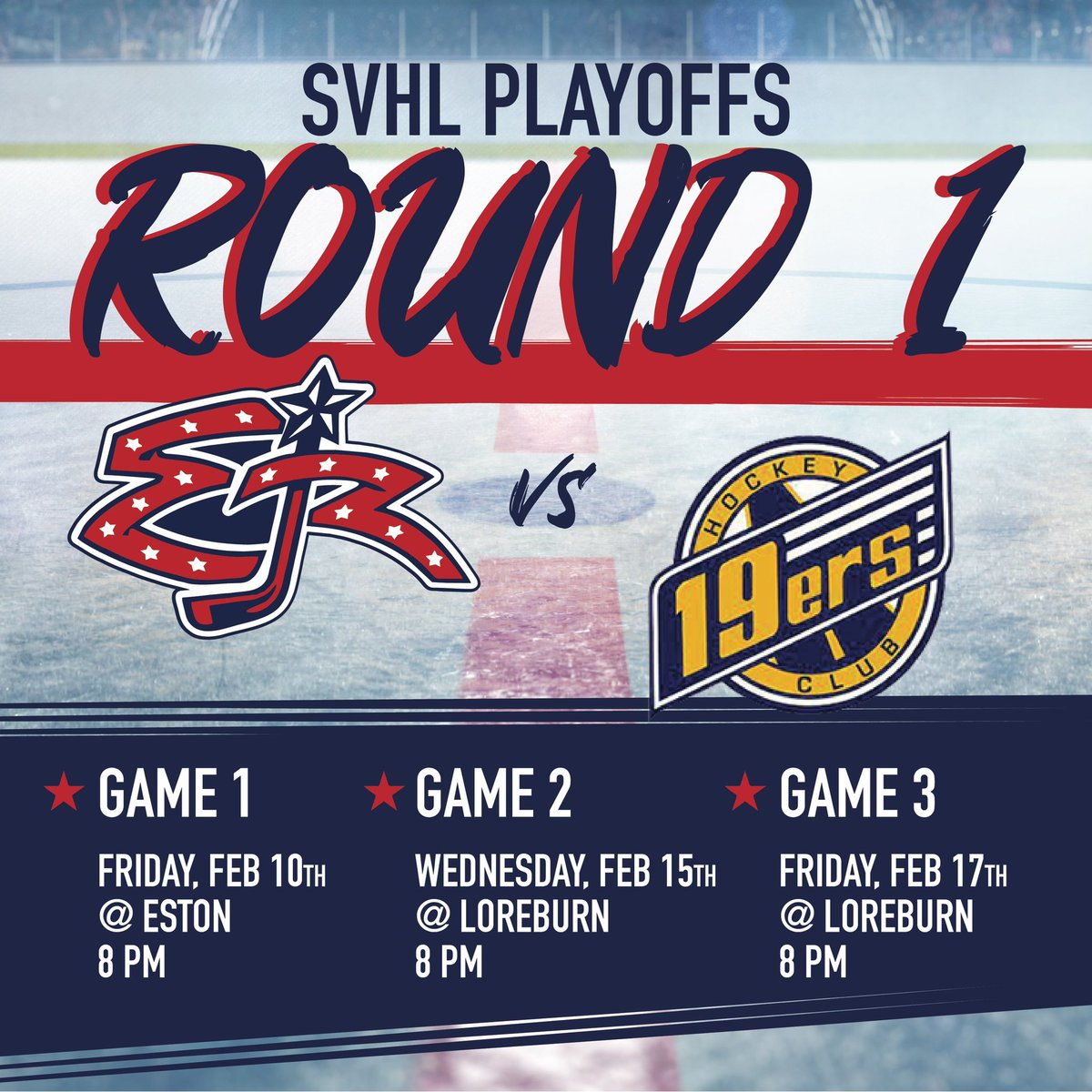 First round of SVHL playoffs start at home on Friday vs. @19ershockey