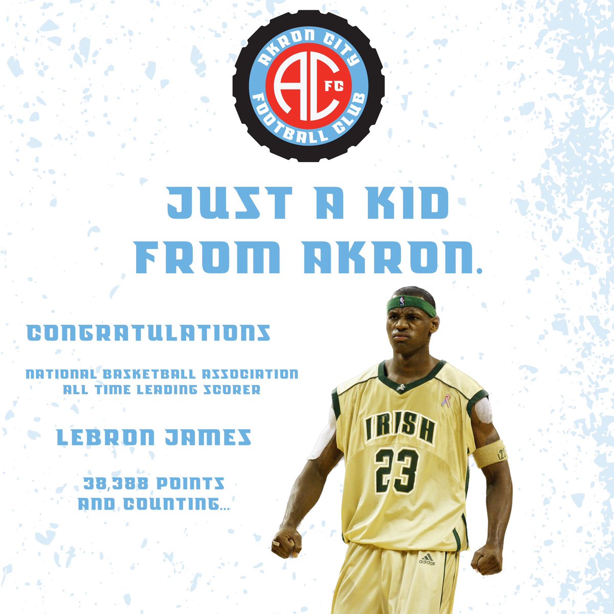 From us to you <a href="/KingJames/">LeBron James</a> , Congratulations! Way to make the 330 very very proud!