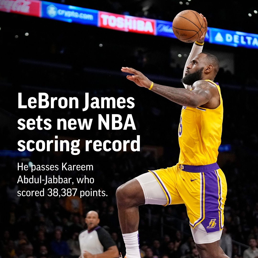 LeBron James sets NBA all-time scoring record, passing Kareem