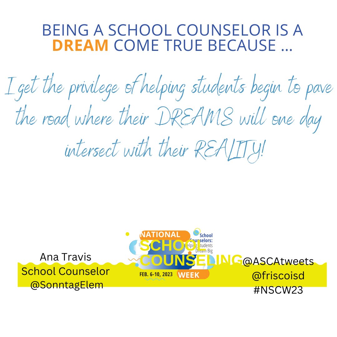 Day 2 of #NSCW23. Being a school counselor is a DREAM and a privilege!   ⁦<a href="/ASCAtweets/">ASCA</a>⁩ ⁦<a href="/LSSSCA1/">@LSSSCA1</a>⁩ ⁦<a href="/friscoisd/">Frisco ISD</a>⁩ ⁦<a href="/SonntagElem/">Sonntag Elementary</a>⁩