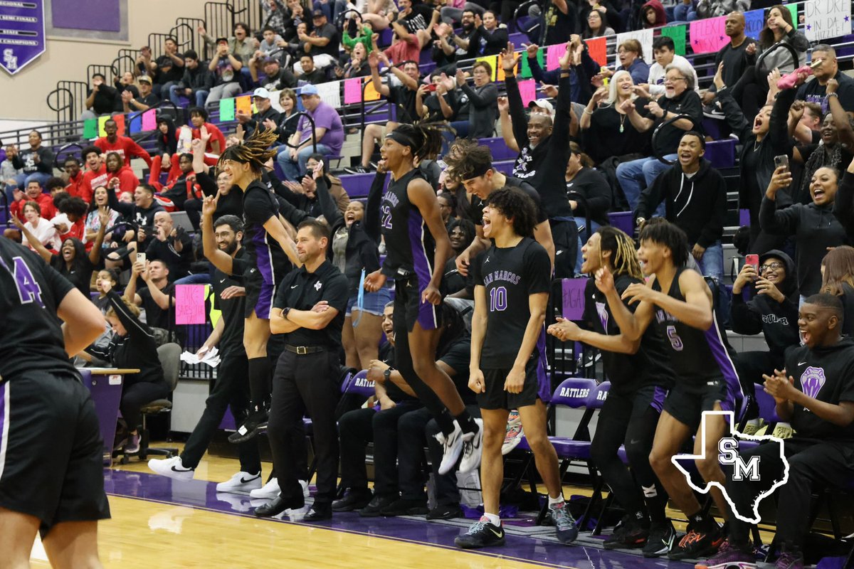 SanMarcosCISD's tweet photo. History made in the Snake Pit tonight as the Rattlers improve to 8-0 in district after defeating Judson 100-62. Congratulations on becoming the winningest basketball team in San Marcos CISD. #DontDoubtUs https://t.co/jebz36zdb4