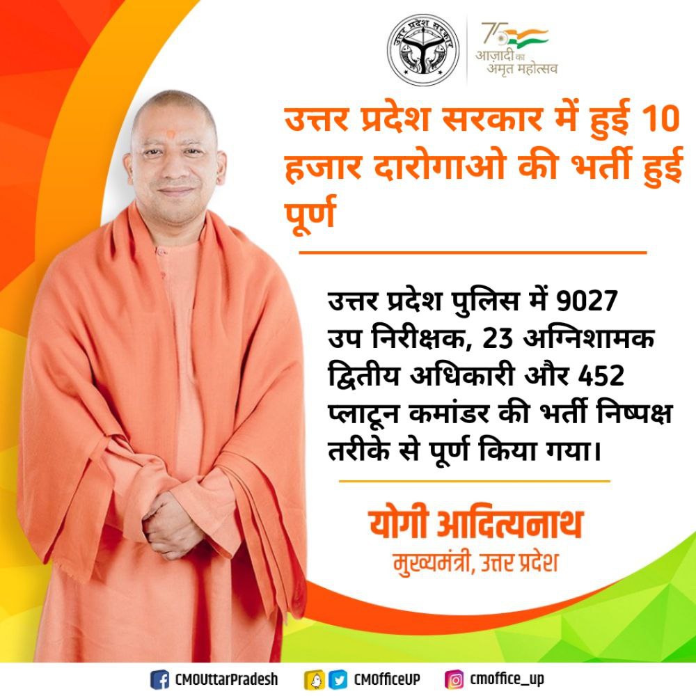 RaviKum52418050's tweet photo. #THANKS_YOGI_JI_FOR_UPSI9534
पिछली सरकारों के भ्रष्टाचार को समाप्त कर और भ्रष्टाचारियों के मुख पर कालिख पोत कर प्रदेश में निष्पक्ष और पारदर्शी दारोगा भर्ती कराने के लिए सर्वप्रिय मुख्यमंत्री योगी जी को धन्यवाद। @CMOfficeUP @dgpup @myogiadityanath @myogioffice @UPGovt @aajtak https://t.co/9tVQ1pKXbi