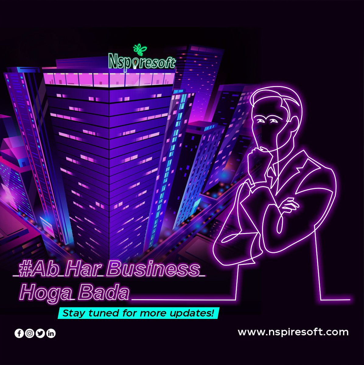nspiresoft's tweet photo. Are you ready to take your business to the next level?
Kyoki, #Ab_Har_Business_Hoga_Bada
To Know More..
Stay Tuned for further updates!
#Nspired

#socialmediamarketing #Trending #marketingtips #leadgeneration #digitalmarketingagency #promotion #socialmedia #startup #growth #sales https://t.co/7XFJdxgdn3