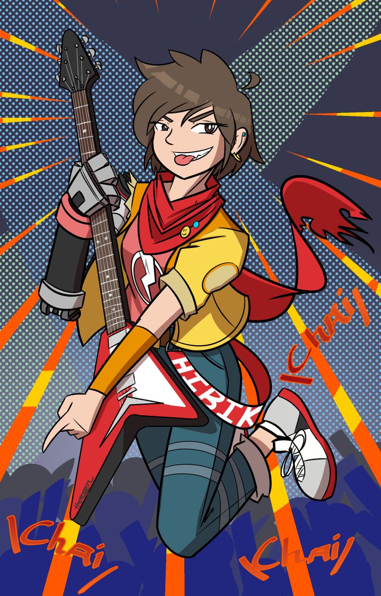 I drew Chai as a cute girl.
No thoughts.
ONLY ROCK!
Now how do you hold this thing?
#HiFiRush