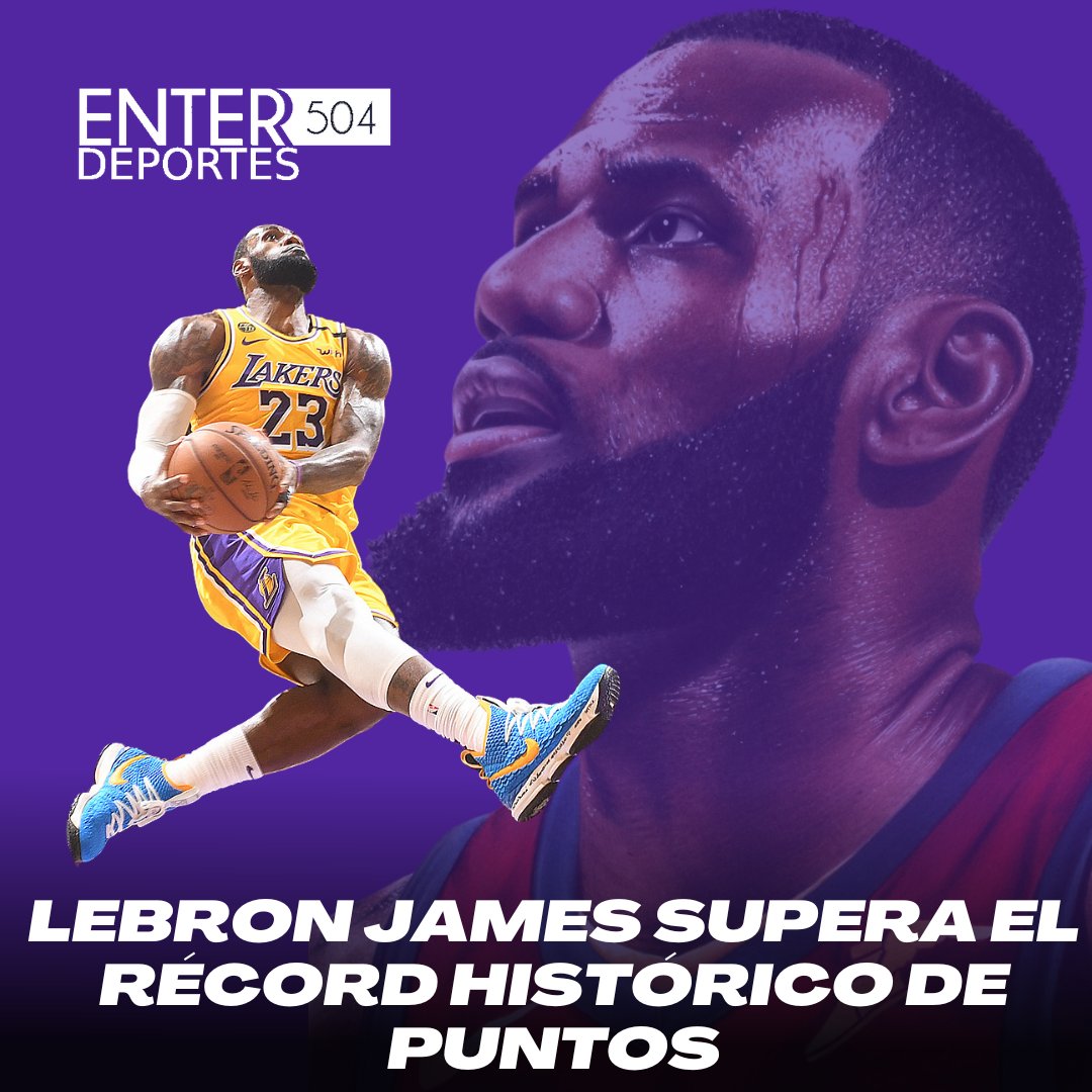 #Enter504Deportes LeBron James es ahora el máximo anotador de todos los tiempos de la NBA, después de haber batido el récord de Kareem Abdul-Jabbar de 38,387 puntos en su carrera en Los Ángeles #NBA #Lakers #LebronJames #kareemabdul