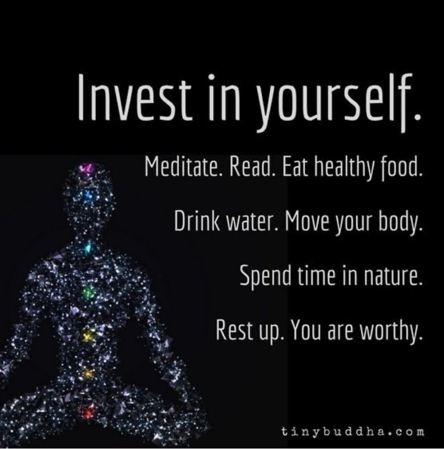 RenyMariane's tweet photo. ¡Buenos días! Este mensaje adjunto es tan cierto e importante no olvidarlo:"Invierte en ti mismo. Medita. Lee, come saludable. Bebe agua. Haz ejercicio. Pasa tiempo en la naturaleza. Descansa. ¡TU lo vales!". #mesdelamorpropio @libertopolis @jjliber @caroobarrio https://t.co/3Q5nqQVMYx