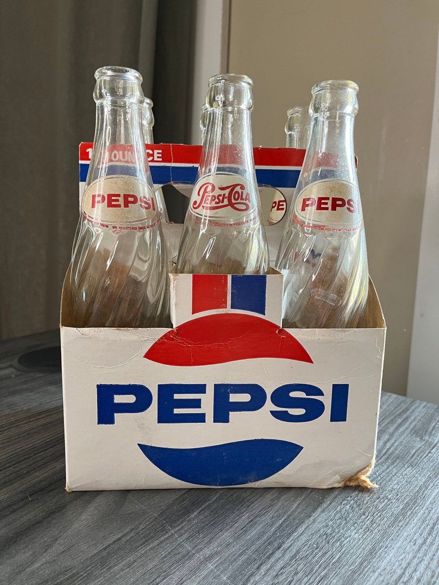 Excited to share this item from my #etsy shop: Vintage Pepsi Cola Bottles, 10oz 6-pack with Holder #pepsi #pepsico #pepsicola #bottles #sodabottles #popbottles #bottlecollector #glassbottles #drinkcollection etsy.me/3REOcCN