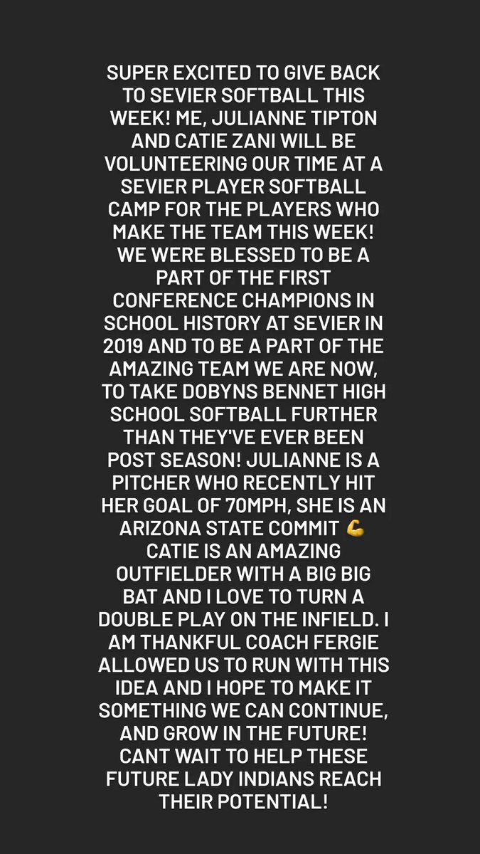 HaileyP1527's tweet photo. super excited to give back to Sevier softball this week! Me, Julianne Tipton and Catie Zani will be volunteering our time at a Sevier player Softball Camp for the players who make the team! @KCS__Athletics @JSMS_Athletics @catiezani @JulianneT2024 @kferg02 @Coach_Fleming55 https://t.co/so1rL2fkYA