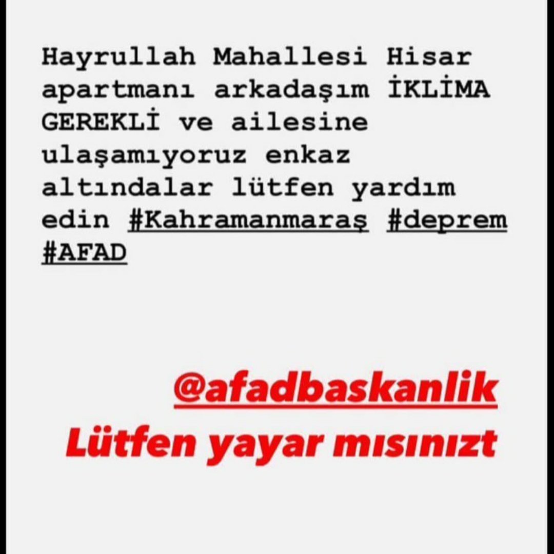 #kahramanmas #maras @AKUT_Dernegi <a href="/haluklevent/">Haluk Levent ( Ahbap Ekibi )</a> <a href="/AFADBaskanlik/">AFAD</a> <a href="/DepremDairesi/">AFAD Deprem</a> <a href="/OguzhanUgur/">Oğuzhan Uğur</a> #deprem