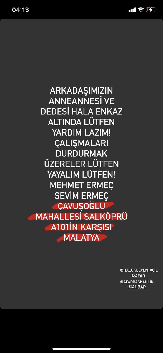 Çok acil ❗️❗️❗️❗️❗️ 
 Hala ulaşamamışlar yayalım hemen