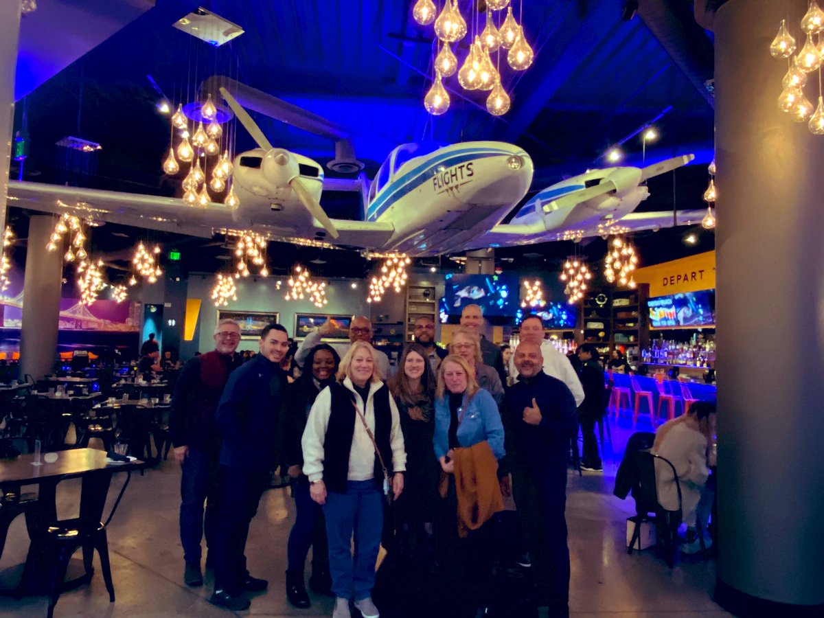 Where due a bunch of airline professionals go after discussing 2023 goals and strategies throughout the day? An airline themed restaurant of course!