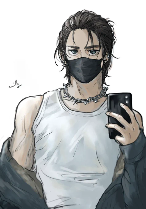 黒マスク〜(定期)#erenyeager 
