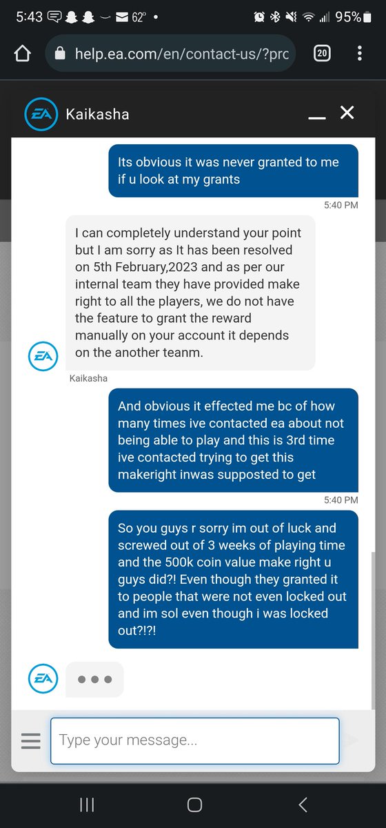 dohms92's tweet photo. @EASPORTS_MUT @EASPORTS_MUT @EAHelp @MaddenNFLDirect @EA @EAMaddenNFL @MaddenBible 
My mut was down 3 wks I was promised the makeright of  ltds. I never got this make right. Ive been in ea help chat multiple times, all said be patient. Now they say they cant issue it bc its over! https://t.co/IE0Vz4O29J