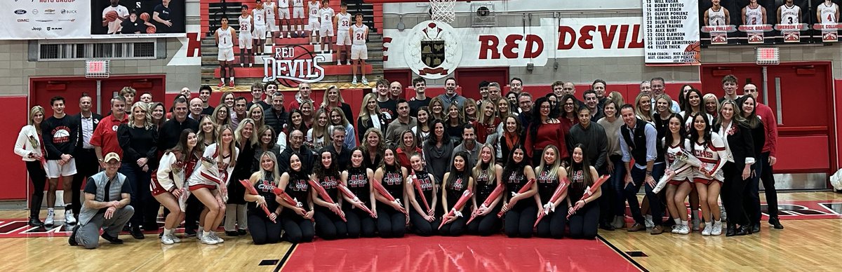 RedDevilsAD's tweet photo. Congratulations to our Senior Cheer,Pommers and Boys Basketball players and their parents!   #OnceARedDevilAlways           Thank you Seniors! https://t.co/XKauMSKI7L