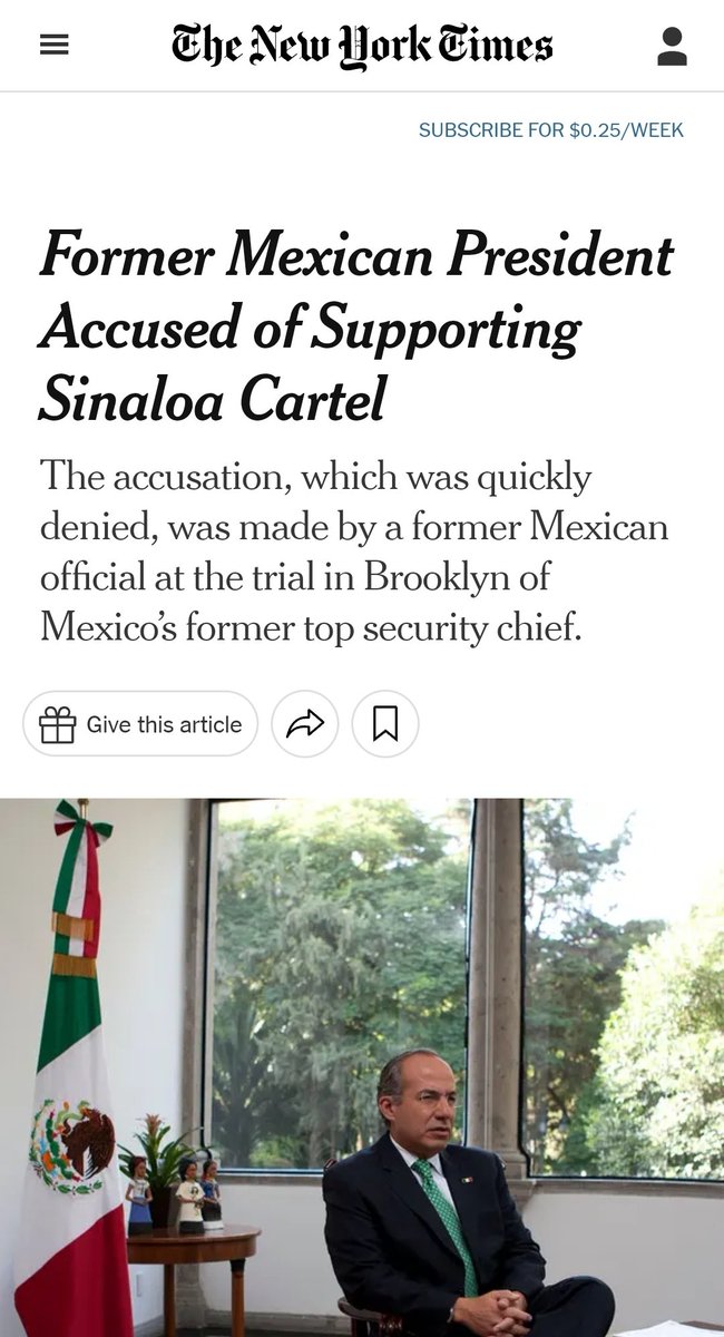 Felipe Calderón siempre quiso salir en la Portada del #NewYorkTimes y hoy por fin lo logró...🤭😂😂