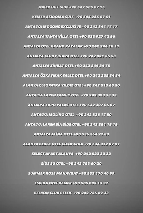 Antalya'da depremzedelerin konaklayabileceği oteller.