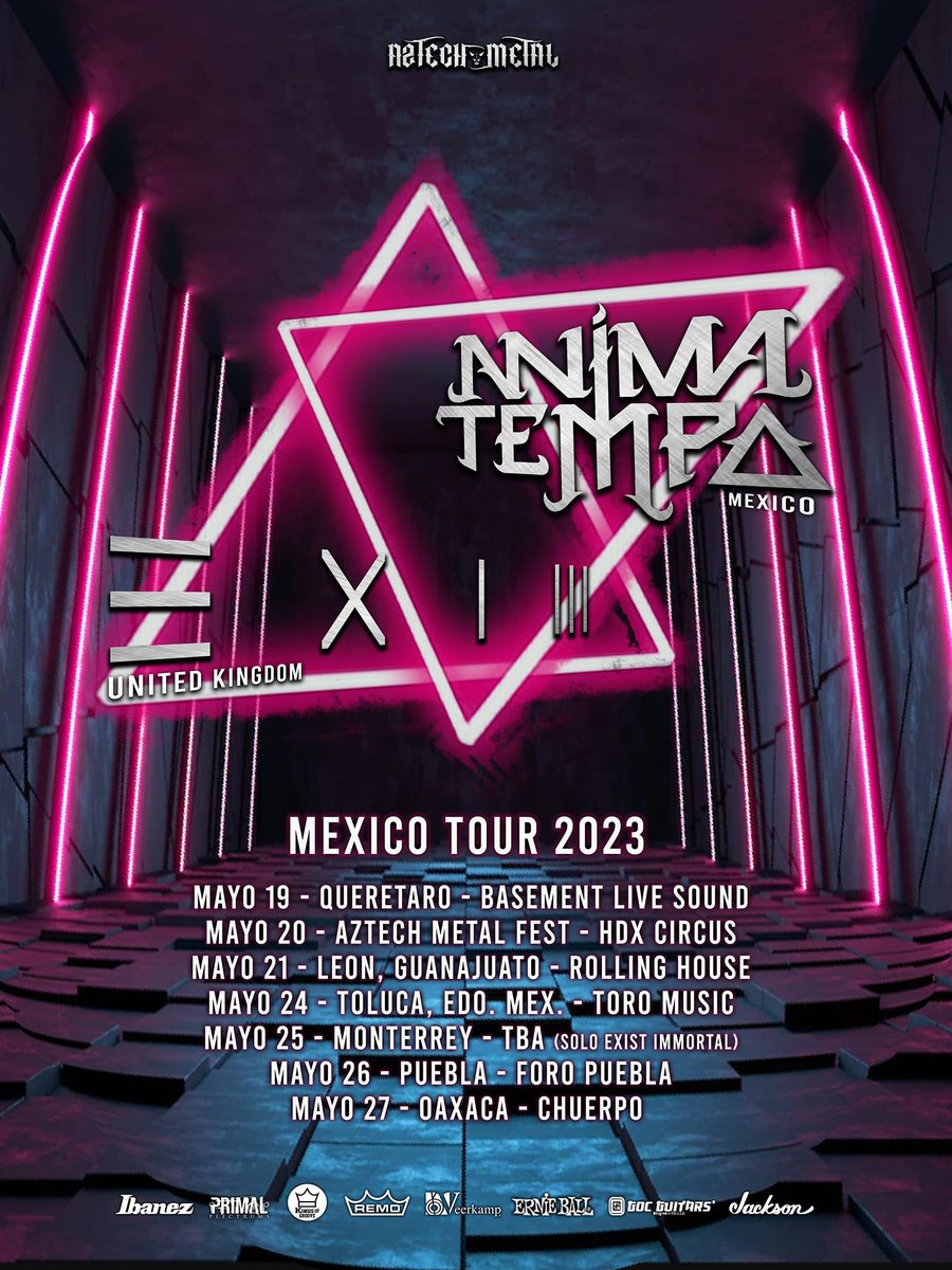 emedemedio's tweet photo. #Musica @animatempo anuncian sus próximas fechas junto a @ExistImmortal, entre las que se confirman siete conciertos durante el mes de mayo.

El 20 de mayo serán parte del Az-Tech Metal (@AztMexico) en CDMX.

#Giras #Conciertos #Metal #AnimaTempo #ExistImmortal #AzTechMetal https://t.co/BLcNVo59iu