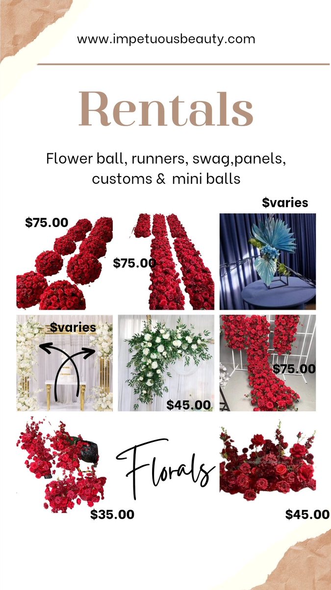 ImpetuousBeau's tweet photo. Our Rental Catalog will be complete soon!! Here's a look at some of the florals!  #Florals #FloralRentals #floraldesign #ImpetuousBeauty #RVAevents https://t.co/SVmh044HQf