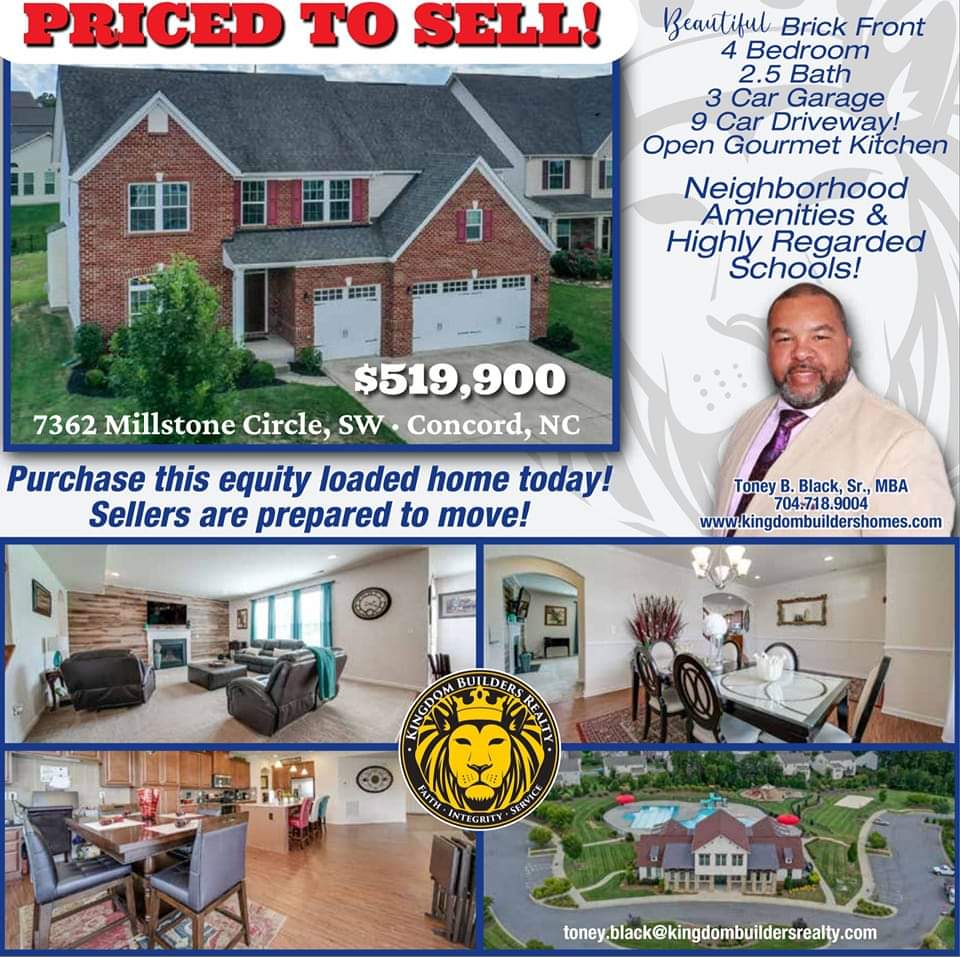 #concordnclivingatitsfinest #pricedtosell #extraordinaryproperty #youhavetoseeittobelieveit #concordnc #concordncrealestatelisting #charlottenc #charlottencrealestate #harrisburgnc #harrisburgncrealestate #realestate #ncrealestate #kingdombuildersrealty #kingdombuilding #kbr