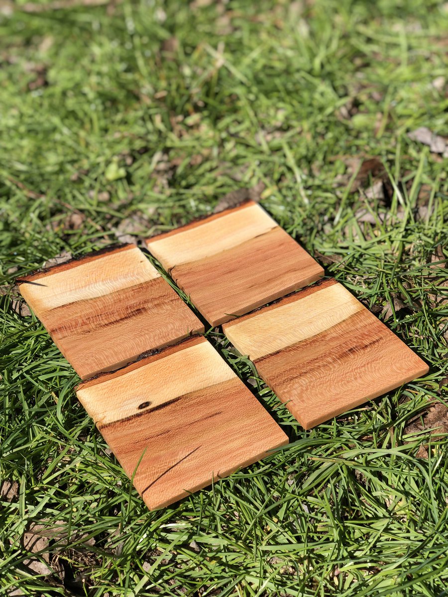 CodiakCreations's tweet photo. Couldn't be happier with how these turned out 🍒😆 #CodiakWoodworking #handmadegifts #coasters #Cherrywood https://t.co/COCJwU3yta