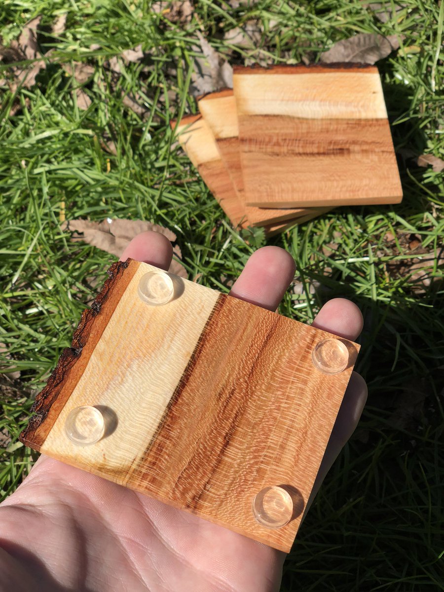 CodiakCreations's tweet photo. Couldn't be happier with how these turned out 🍒😆 #CodiakWoodworking #handmadegifts #coasters #Cherrywood https://t.co/COCJwU3yta