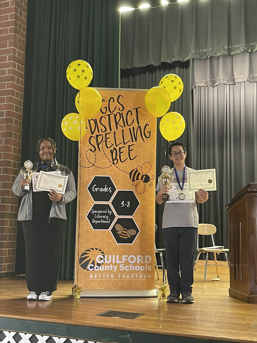 jmaness4's tweet image. Great morning at @GCSchoolsNC 2023 Spelling Bee! @Super_GCS opened with wonderful remarks! Students were amazing &amp;amp; really put all the adults spelling skills to the test! Congratulations to runner up, Chloe Brim from @allenmiddle1968 &amp;amp; Champion, Nam Tran from @BSMSPhoenix!