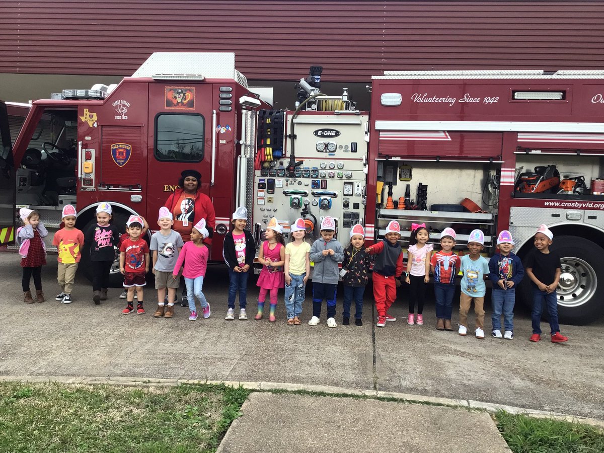 deckard_meagan's tweet photo. Today, we had a wonderful visit from Crosby’s Fire Department. Everyone was so excited and eager to answer and ask questions. @Crosby_Kinder @CrosbyISD #prek https://t.co/JjnVfDA3mk