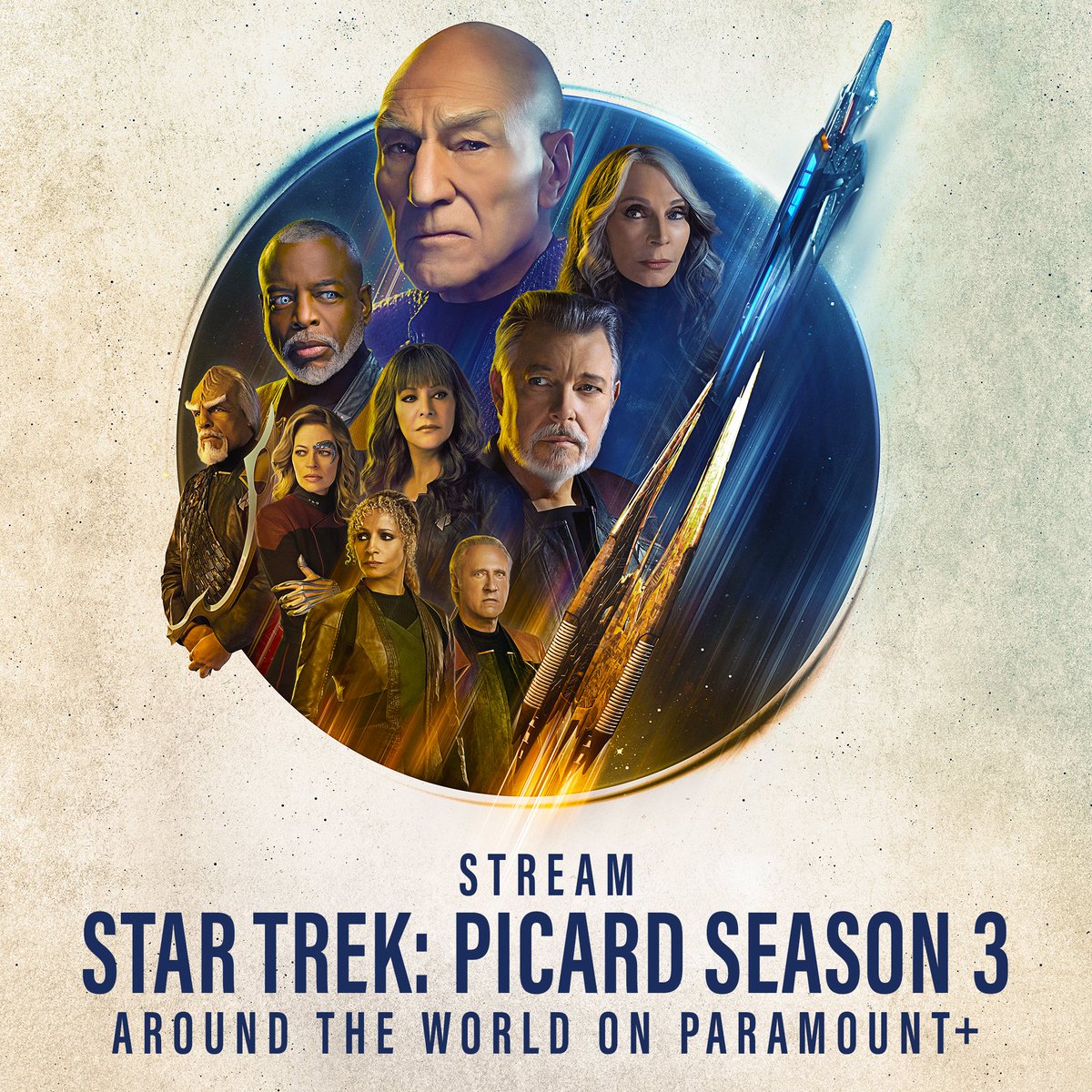StarTrekOnPPlus's tweet photo. #StarTrekPicard Season 3 is coming to @ParamountPlus starting February 16 in the US, Latin America, the UK, Australia, Italy, France, Germany, Austria, and Switzerland! Learn more here: https://t.co/CU3LLwMZHo https://t.co/tqzOyLKacU