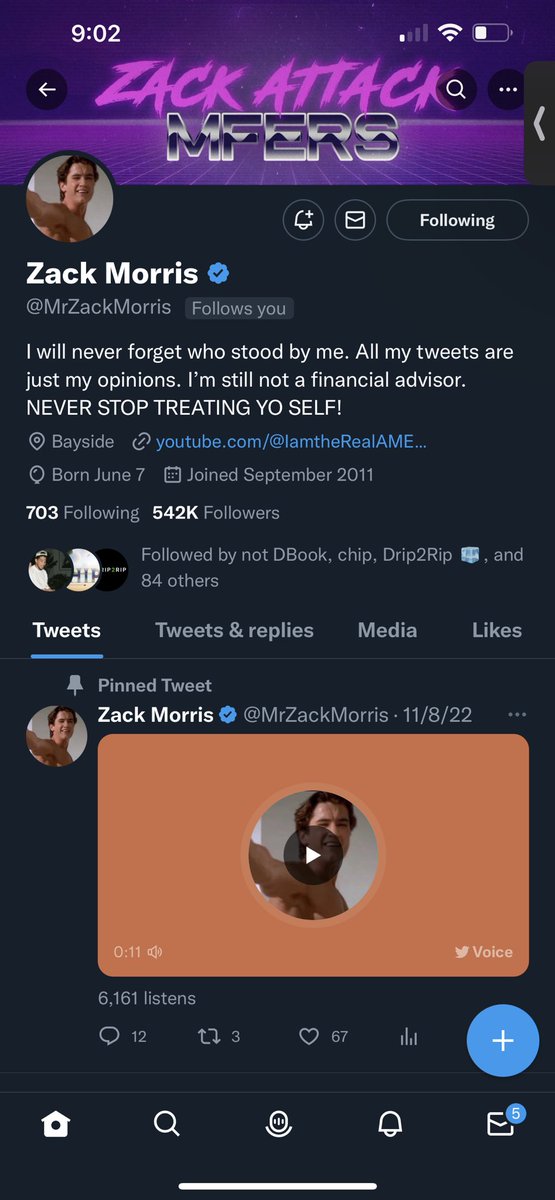 ATLovelacee's tweet image. #NEWPIN @MrZackMorris 🖤