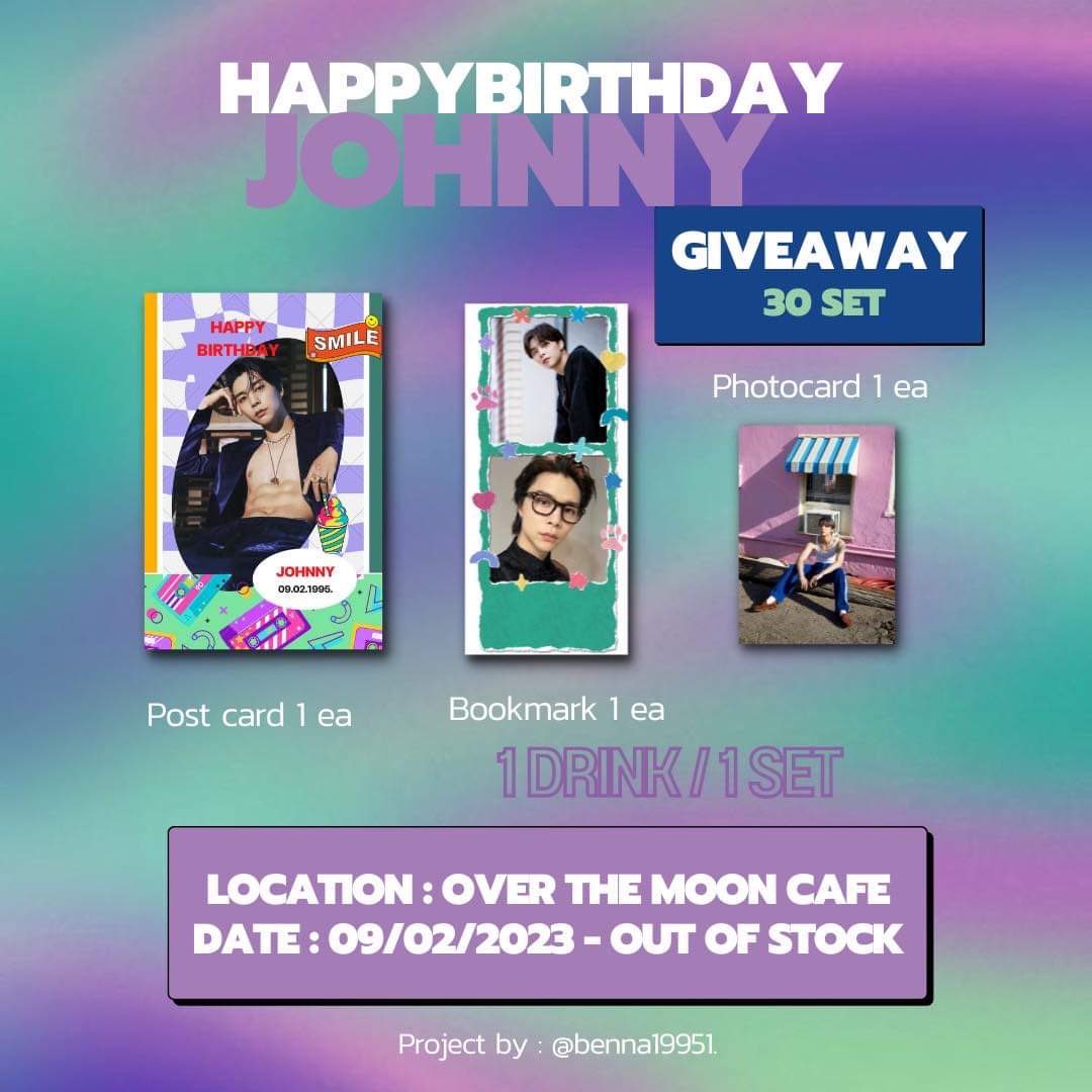 Benna19951's tweet photo. 💚 Give away 🎂 HAPPYJOHNNYDAY 💚see you today~

🗓 09/02/2022 - out of stock
🏡 @OverthemoonUdon 
⏰ 10.00-18.00

1 Drink / 1 set
- Postcard 1 ea
- Photocard 1 ea
- Bookmark 1 ea

Project by : @Benna19951.

#HAPPYJOHNNYDAY
#JOHNNYNCT 💚
#overthemooneventproject #ตลาดนัดnct https://t.co/awgVz5UvCH