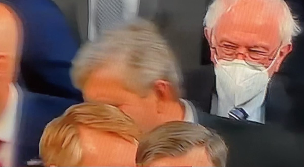 At #SOTU, as someone who wears a mask in crowds &amp; doesn’t give a damn what other people do or say - thank you ⁦<a href="/BernieSanders/">Bernie Sanders</a>⁩ for taking care.