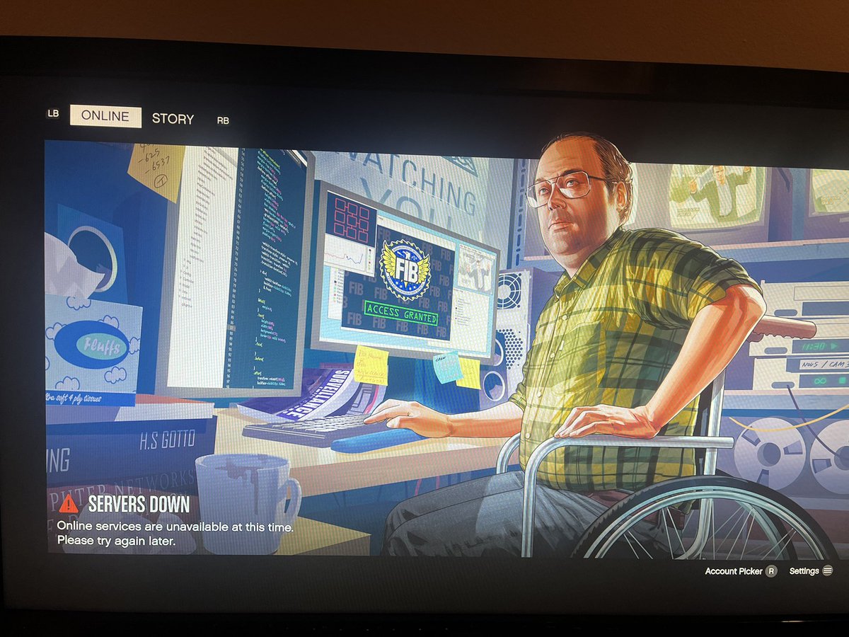 ImAboutToFail's tweet photo. Hey @RockstarSupport @XboxSupport is there any particular reason why I can’t connect to the servers? This is the only game I’m unable to play, but my friends are all on it. I’m on the Xbox Series X. It says connecting first, then no connection, then the servers are down. https://t.co/yab2ERiRjb